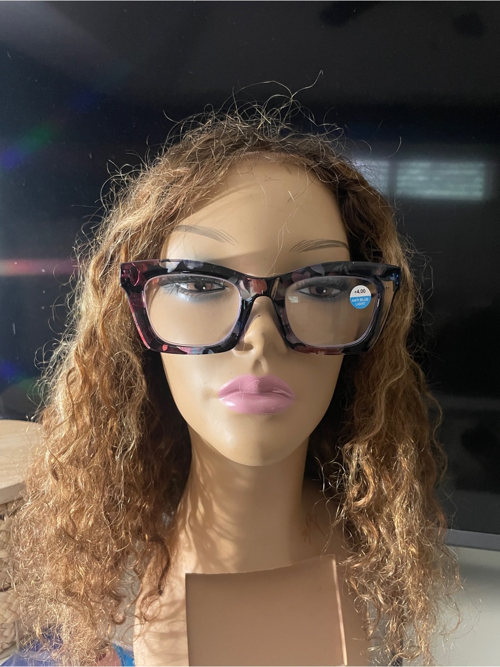 Fashion Oversized Square Reading Glasses - dark floral